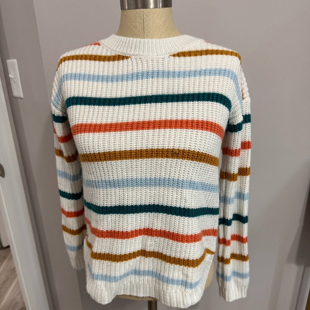 Cozy Striped Crewneck Sweater - Size S